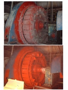 Cleaning motor via dry ice blasting before and after